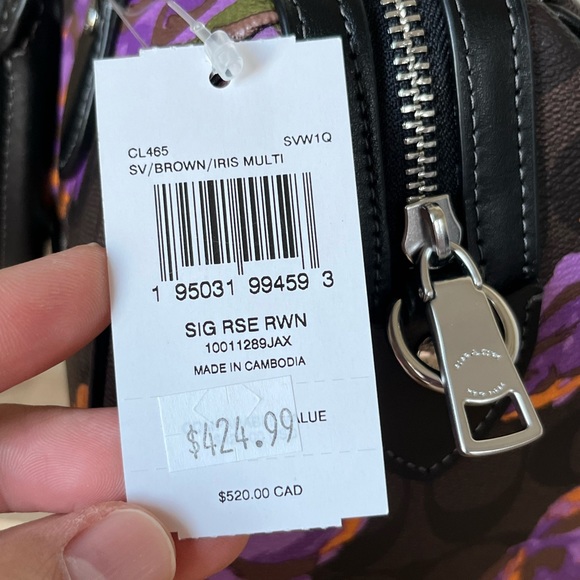 ✅Coach Rowan Satchel In Signature Rose Print - Picture 7 of 12